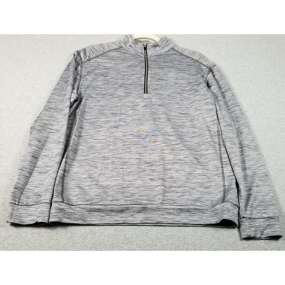 Roundtree & Yorke 1/4 Zip Jacket Mens M Medium Gray Space Dye Performance Jacket